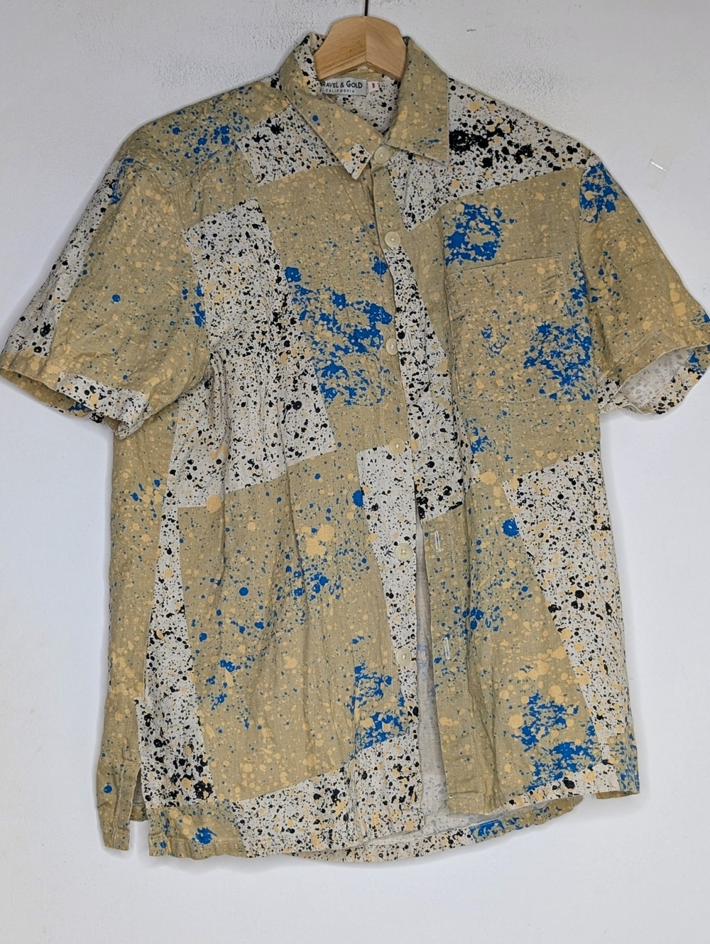 Gravel and Gold Splatter Button Down Shirt size 1